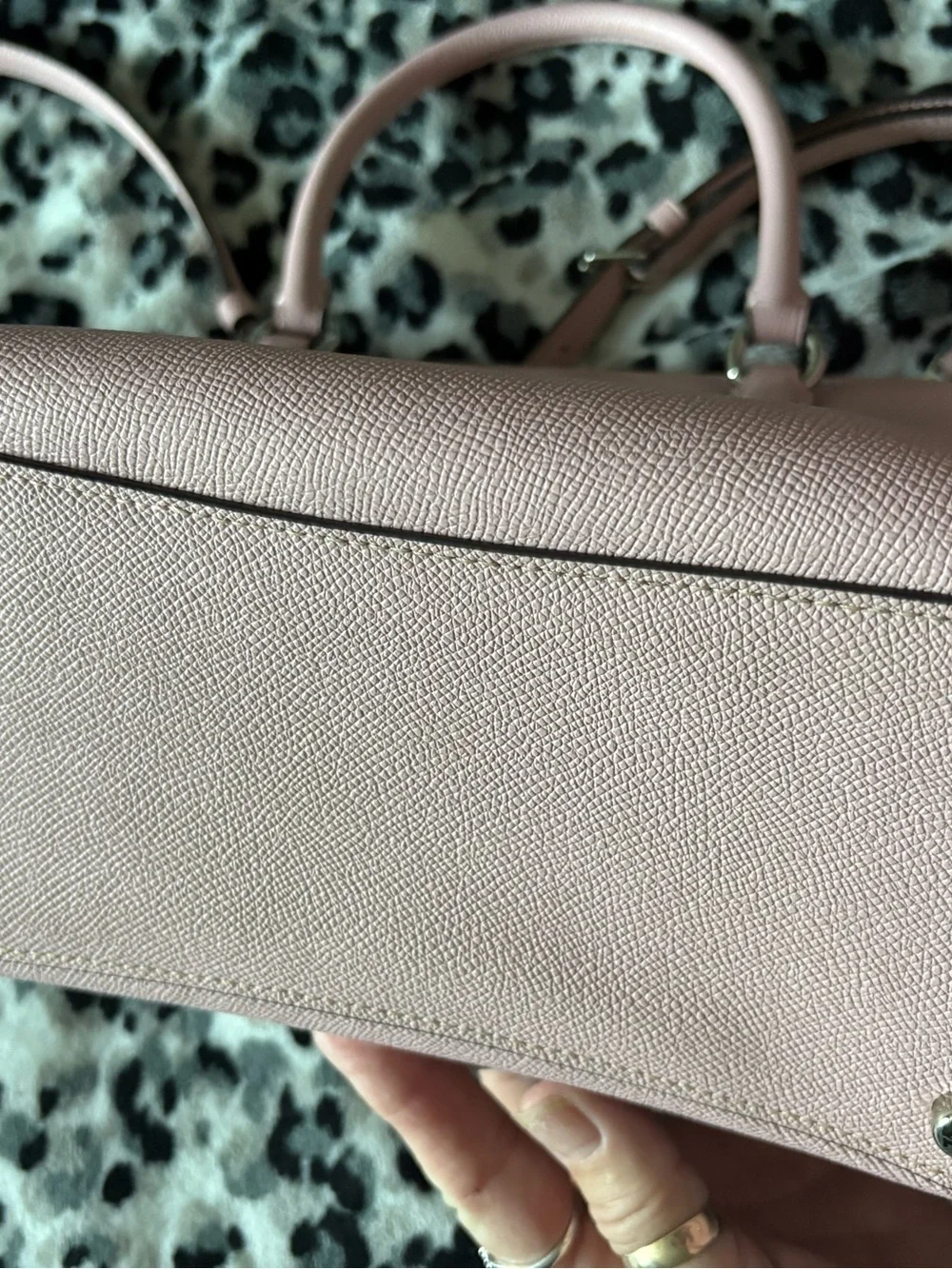 COACH Surrey Carryall in Blush Pink Leather Double-Zip Satchel